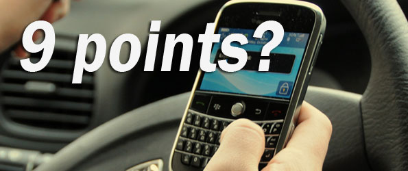 9 points d’inaptitude pour le cellulaire au volant?