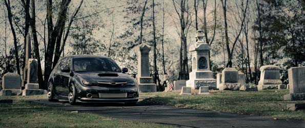 Grim Reaper drives an STi